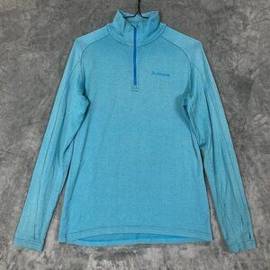 Macpac Merino Wool Base Layer Shirt Zip Mock Neck Long Sleeve Womens Medium Teal